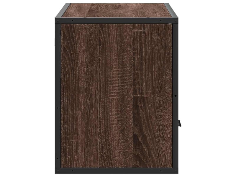  Meuble tv - banc tv - meuble de rangement chêne marron 80x31x39,5 cm bois d'ingénierie et métal  - Conforama E