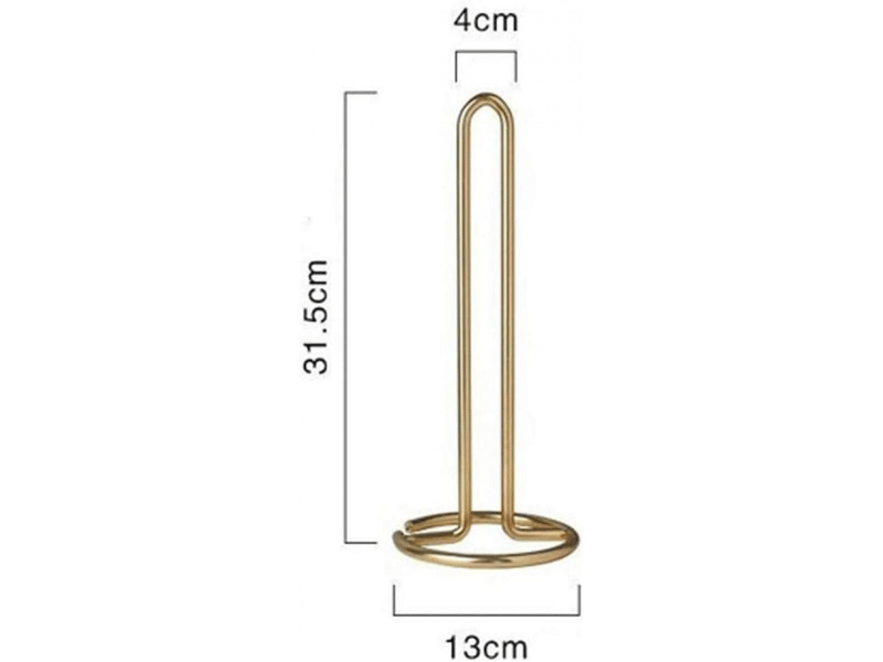  Support de rouleau de papier, porte-rouleau de cuisine portable or porte rouleaux papier toilette vertical en acier support distributeur de papier  - Conforama B