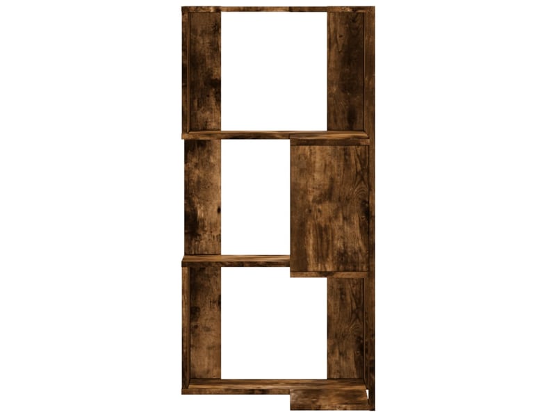 Bibliothèque d'angle à 3 niveaux, armoire à livres chêne fumé bois d'ingénierie  - Conforama D