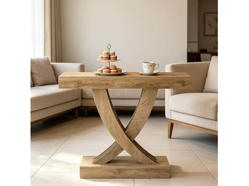  Table console 110x30x85 cm – marron – style rustique avec piétement x – charge 100 kg  - Conforama B