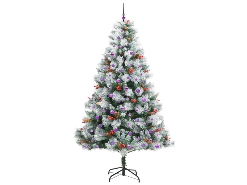 Sapin de noël, arbre de noël artificiel vert et blanc 240 cm cf61502 - Conforama D