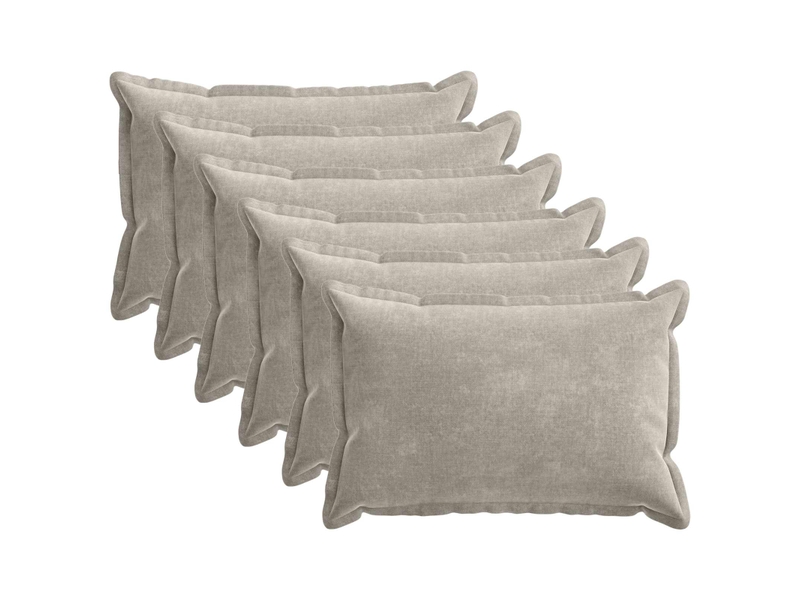  Lot de 6 housses de coussin houten gris clair 30 x 50 cm cf49820  - Conforama A