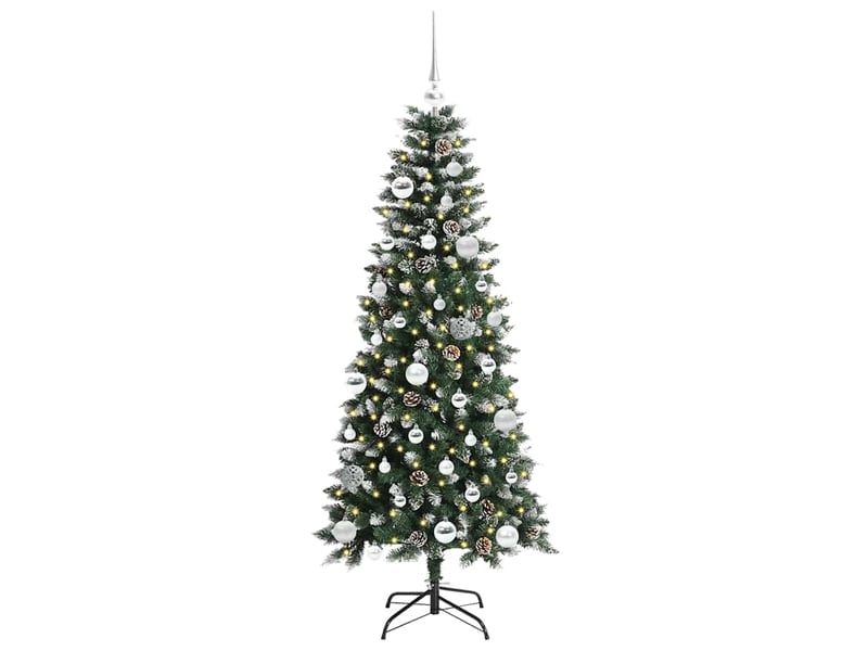  Sapin de noël - arbre de noël artificiel vert 150 cm pvc, plastique et acier  - Conforama C