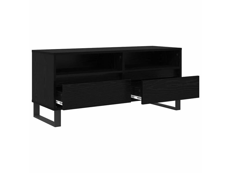  Meuble tv - banc tv - meuble de rangement avec tiroir chêne noir 100 x 34,5 x 44,5 cm  - Conforama E