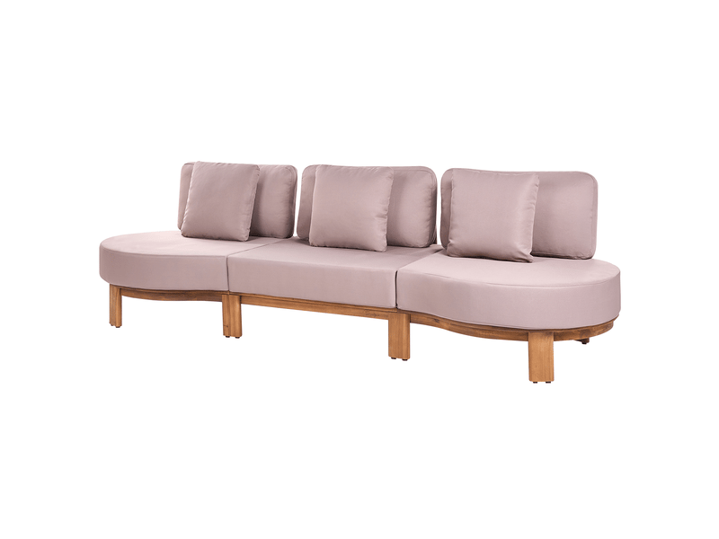  Canapé de jardin avec table 5 places arzello acacia marron clair  - Conforama E