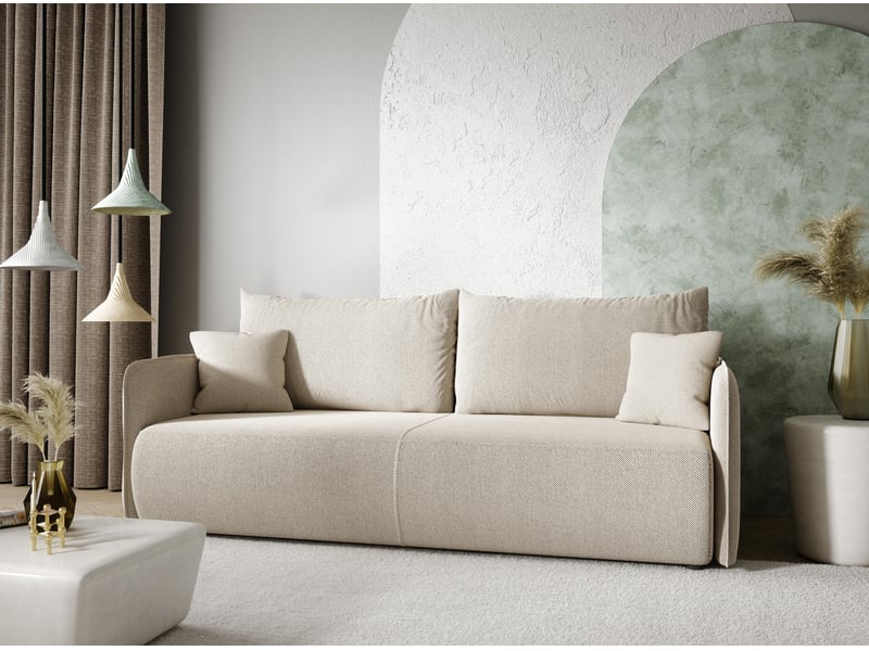  Canapé convertible 4 places forest creme  - Conforama D