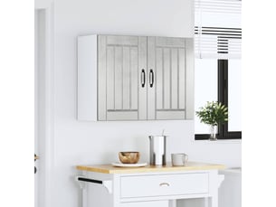 Meuble de rangement, armoire murale de cuisine lucca gris béton bois ingénierie shl1922