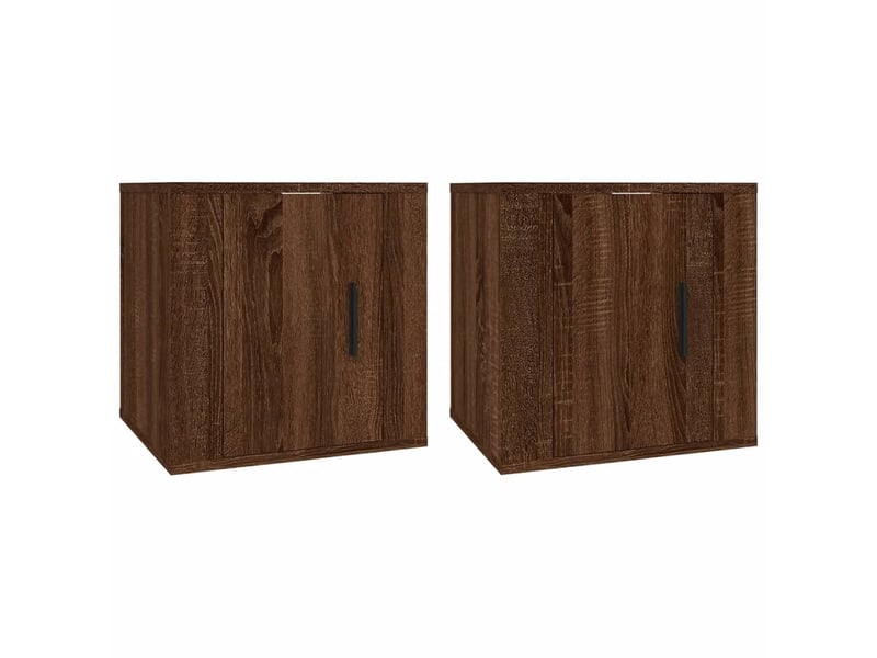  Lot de 2 meuble tv mural, meuble tv suspendu chêne marron 40x34,5x40 cm  - Conforama A