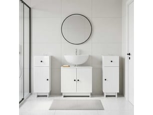 Ensemble de meuble de salle de bain 3 pièces ede blanc brillant cf63404