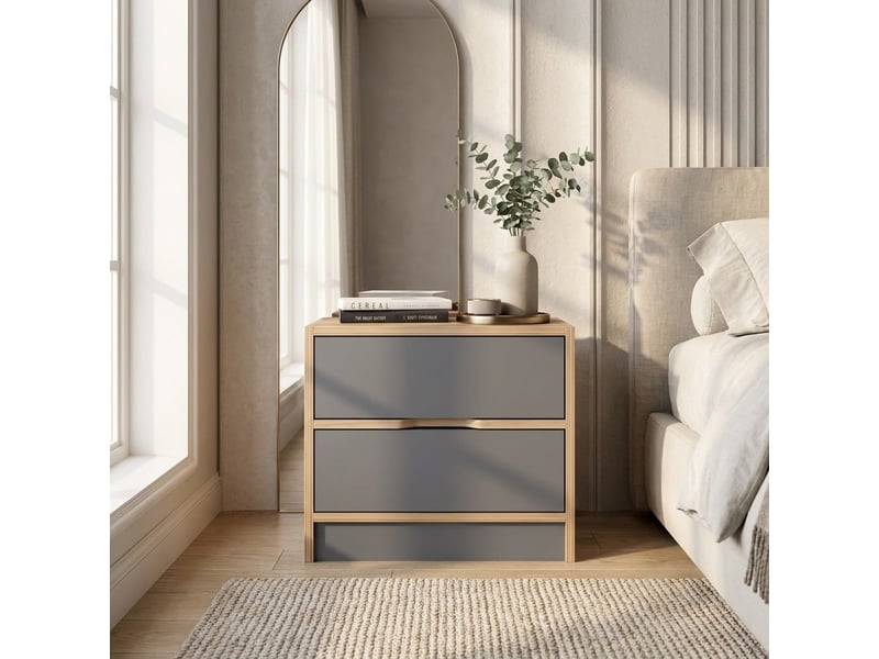  Table de chevet moderne avec tiroirs pour chambre à coucher elina  - Conforama B