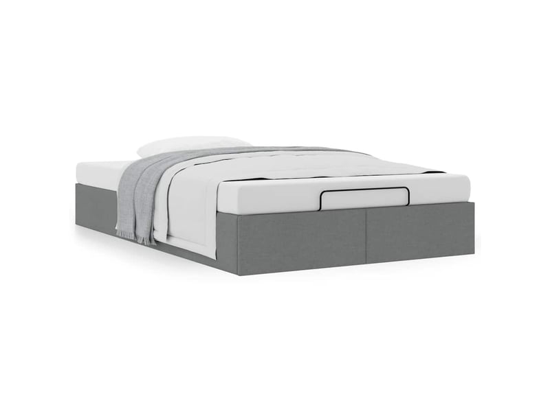 Lit double- lit adulte - cadre de lit ottoman sans matelas gris foncé 120x190 cm tissu - Conforama C