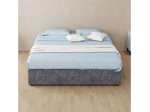 Lit simple 140x200 cm <strong>COVREO </strong> <strong></strong> coloris gris