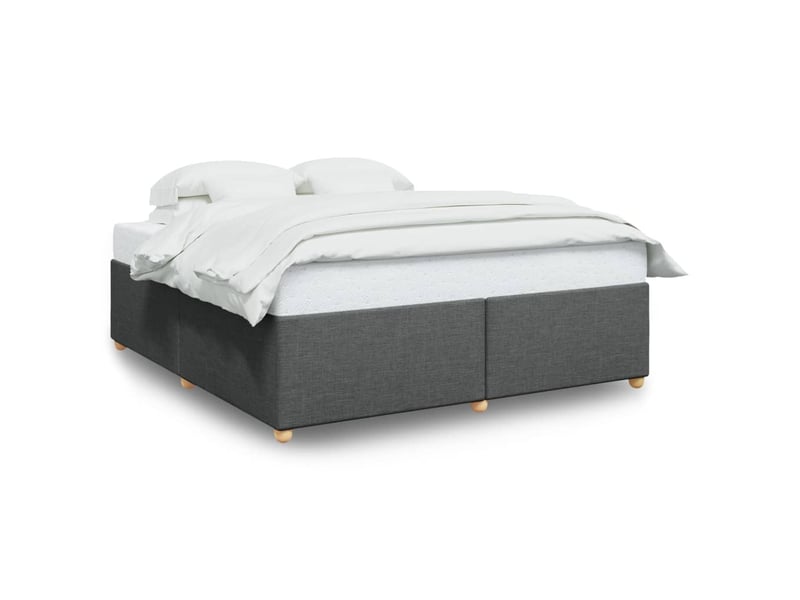 Lit double- lit adulte -  cadre de lit sans matelas gris foncé 200x200 cm tissu  - Conforama A