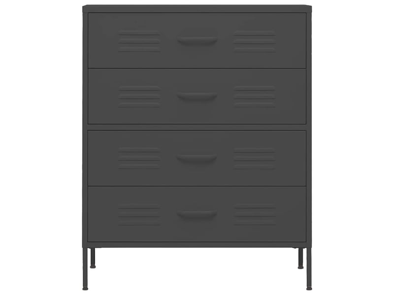  Commode chambre adulte, armoire à tiroirs anthracite 80x35x101,5 cm acier  - Conforama C