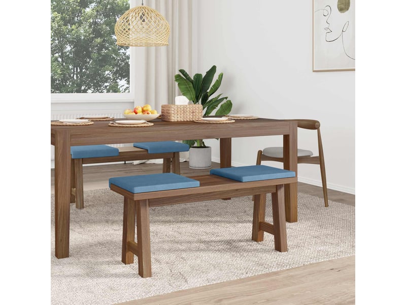  Lot de 4 coussins de banc, coussins d'assise, coussins pour chaisecanapé velours côtelé bleu profondeur 35 cm cf52600  - Conforama C
