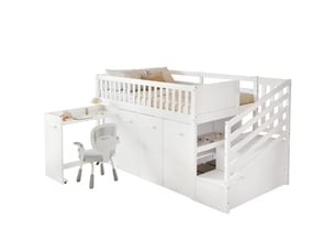 Lit superposé 90x200 cm WISHDOR coloris blanc