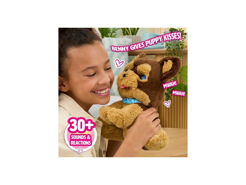  Peluche chien interactive marron benny avec 30 sons et réactions FUR0886144282034 - Conforama C