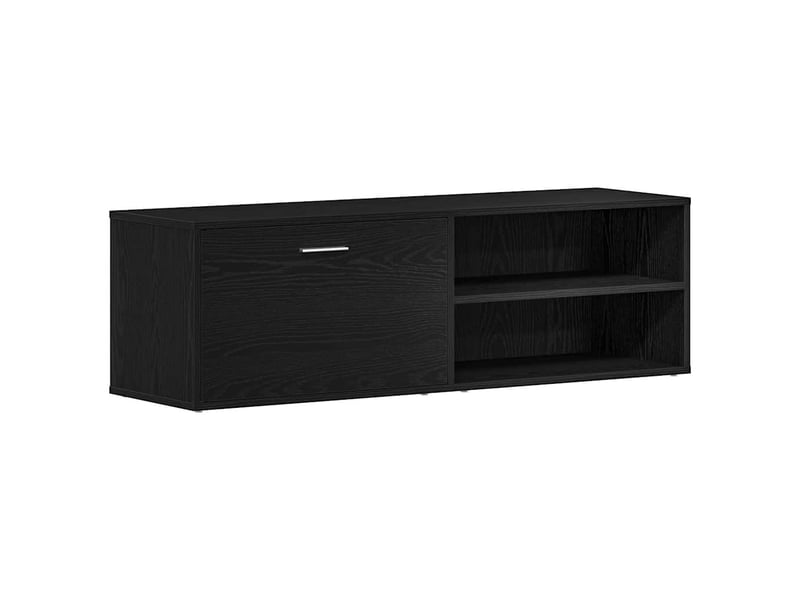  Meuble tv - banc tv - meuble de rangement en chêne noir 120x34x37 cm bois d'ingénierie  - Conforama A