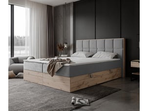 Lit coffre 180x200 cm <strong>IDOHOME</strong>  <strong>LAVIO II</strong> coloris gris