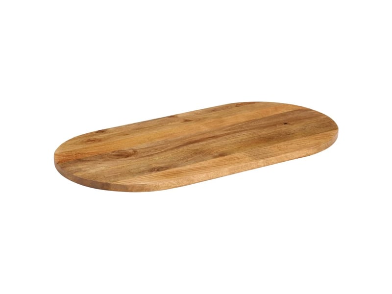  Dessus de table - plateau de table - dessus de bureau 80x40x2,5 cm ovale bois massif de manguier  - Conforama A