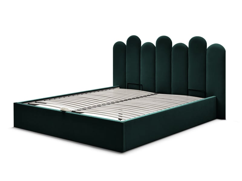 Bobochic lit coffre badja velours vert 140x190 BADJA - Conforama C