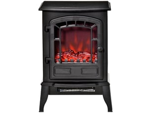 Cheminée électrique sur pied à effet flamme réaliste, 2 niveaux de chauffage