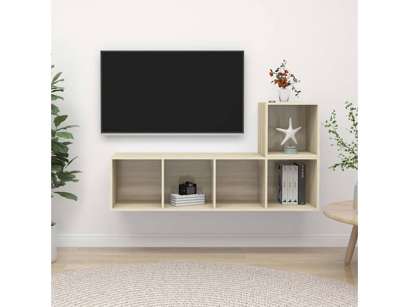 Ensemble de meubles tv 2 pcs chêne sonoma bois d'ingénierie shl79420  - Conforama B