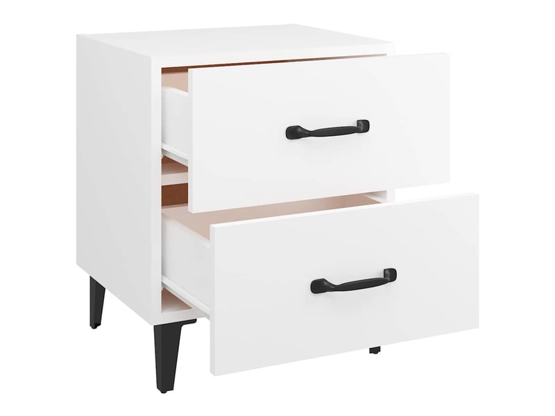  Lot de 2 tables de chevet - cabinet de chevet - table de nuit blanc 40x35x47,5 cm  - Conforama E