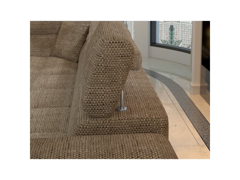 Canapé d'angle convertible palazzo 4 places beige – angle droit avec 1 coussin - Conforama E