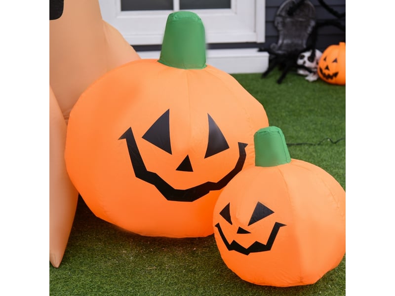  Décoration gonflable halloween arbre hanté avec 3 citrouilles, fantôme, chouette et 4 del pour jardin 190×100×240 cm  - Conforama C