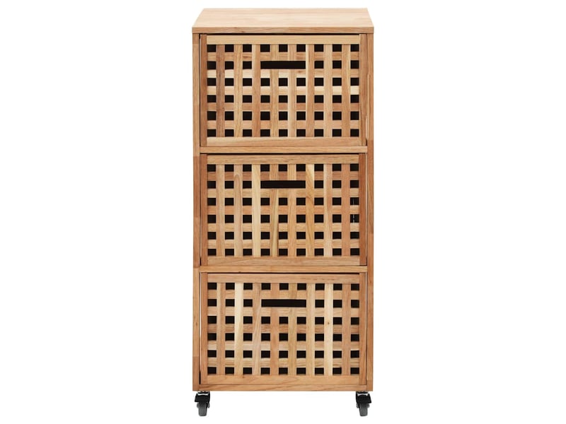  Armoire salle de bain, meuble de rangement 41x41x91 cm bois de noyer massif  - Conforama C