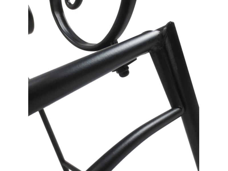 Banc de jardin 2 places en métal 107 x 55,5 x 90,5 cm – noir – résistant aux intempéries pour extérieur - Conforama E