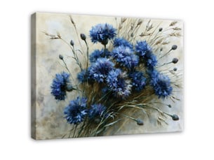 Tableau décoration murale impression sur toile fleurs abstrait bleu - 60x40 cm - tableau décoration murale chambre et salon