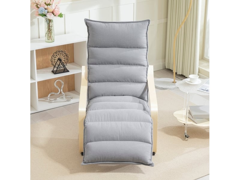 Fauteuil à bascule relax 67 x 93-114 x 105 cm – gris clair – repose-pieds réglable, 5 positions - Conforama B