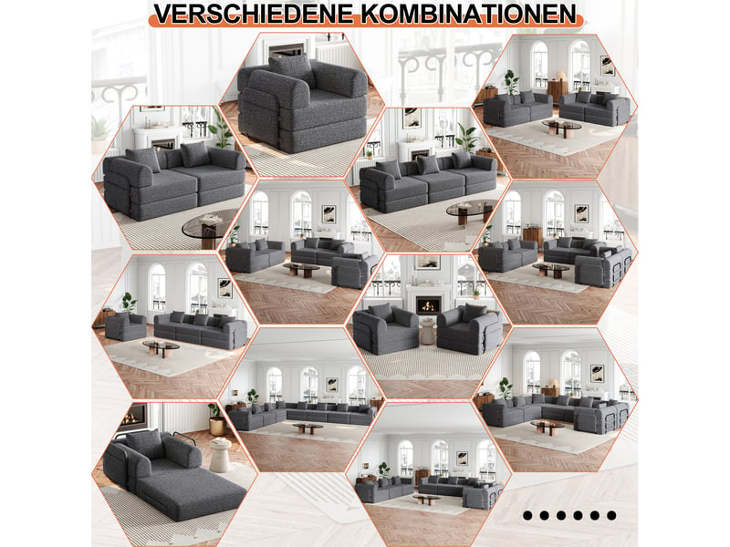  Canapé convertible, canapé-lit — avec rangement, avec accoudoirs, en chenille  - Conforama D