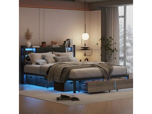 Lit avec rangement 160x200 cm Lonelyo   coloris noir