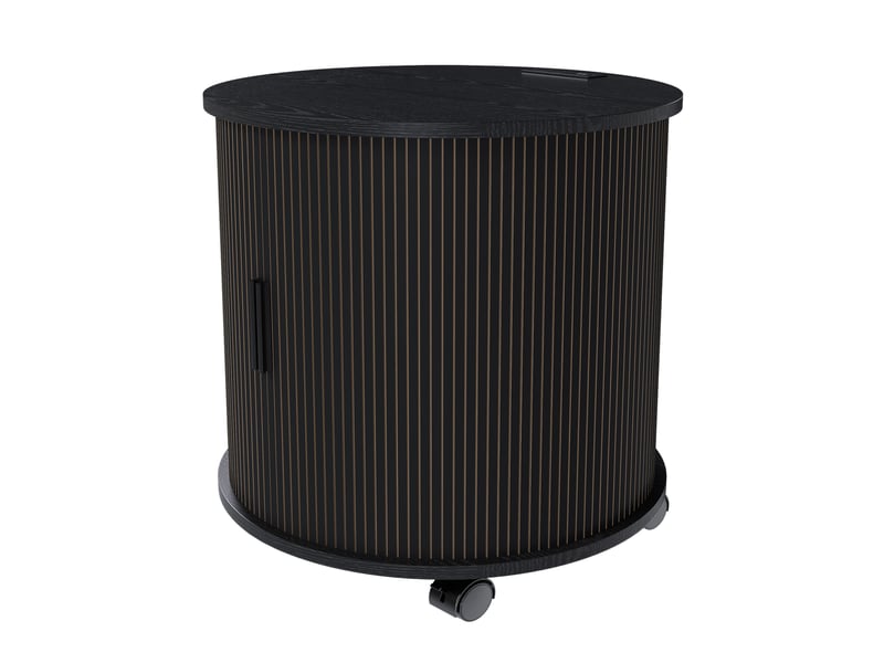  Table de chevet 60x60x60 cm avec station de charge noir  - Conforama A