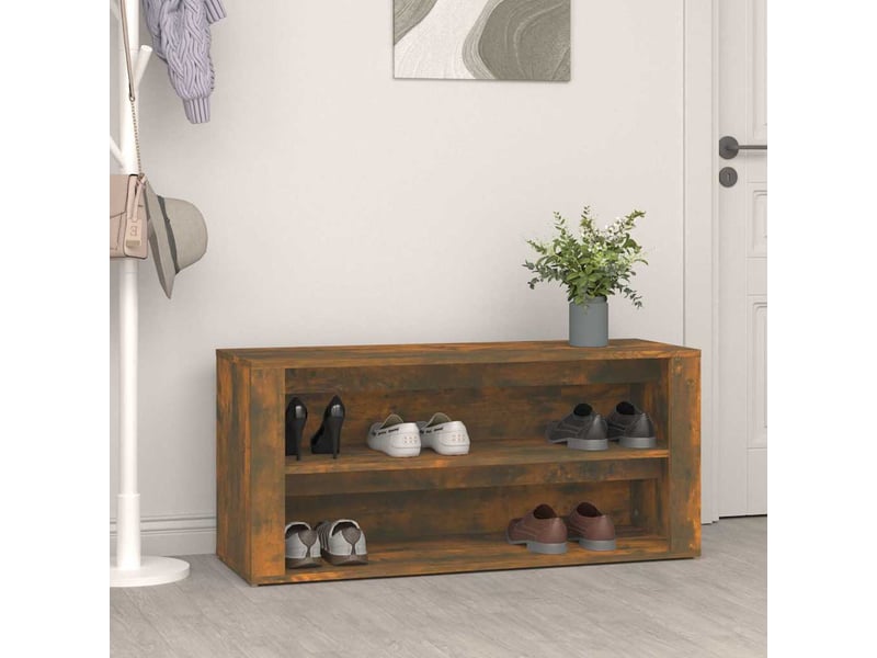  Meuble à chaussures, étagère à chaussures chêne fumé 100x35x45 cm bois d'ingénierie  - Conforama B