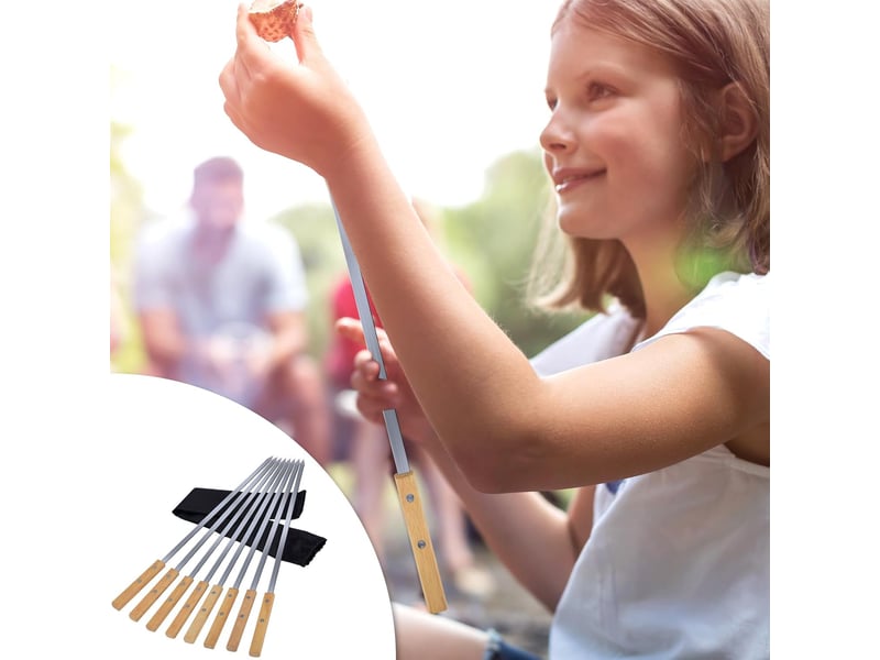  Lot de 8 brochettes pour barbecue en inox – longueur 50 cm  - Conforama E