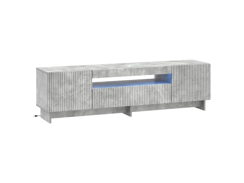  Meuble tv - banc tv - meuble de rangement led gris béton bois d'ingénierie  - Conforama A