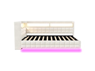 Lit coffre 90x200 cm <strong>ZOVIRA</strong> <strong></strong> coloris beige