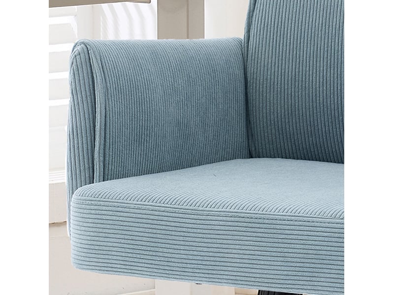  Fauteuil de bureau pivotant 65x63x107 cm réglable en hauteur à dossier mi-haut et forme ergonomique bleu  - Conforama D