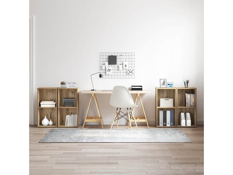  Ensemble meuble tv - banc tv - meuble de rangement 4 pcs chêne artisanal bois d'ingénierie  - Conforama B