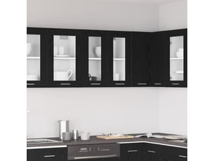 Meuble de rangement cuisine, armoire suspendue chêne noir 60x31x60cm bois d'ingénierie