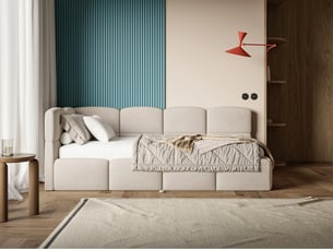 Lit 2 places 90x200 cm SELSEY Cloudy coloris beige