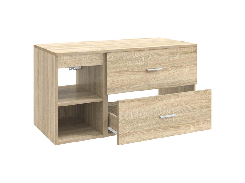 Ensemble de mobilier de salle de bain 2 pcs chêne sonoma shl1683 - Conforama D