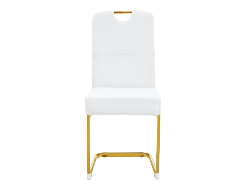  Lot de 2 chaises de salle à manger,avec dossier ergonomique,pu,blanc  - Conforama D