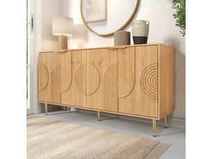 Buffet 4 porte(s) 0 tiroir(s) <strong></strong> <strong></strong> - 140 cm coloris naturel