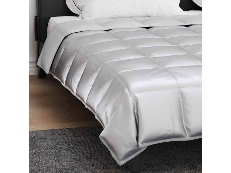 Duvet - couette d'été simple argenté 220 x 260 cm satin et microfibre  - Conforama D