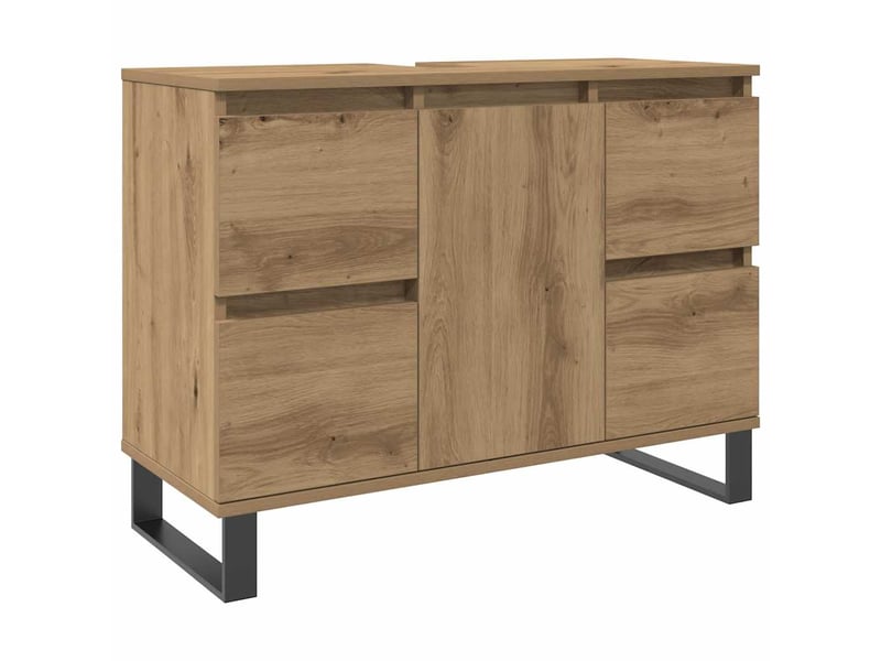  Armoire de lavabo de salle de bain chêne artisanal 65x33x60 cm  - Conforama A